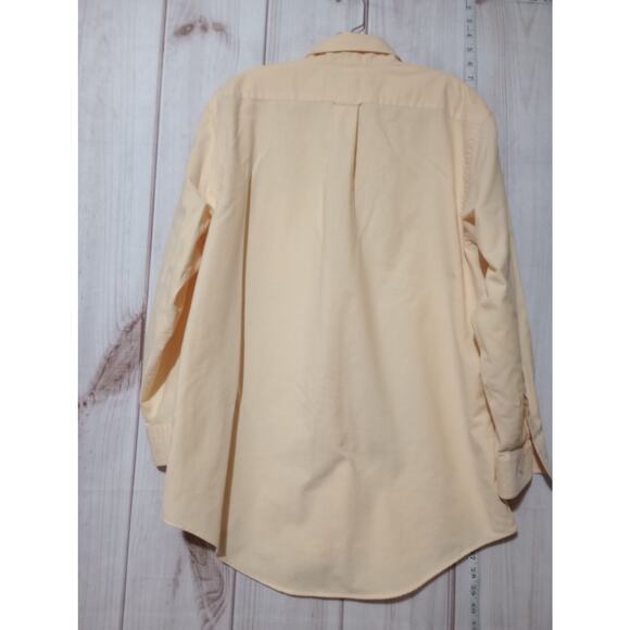 Lands End Shirt Mens 16-32 Large Yellow Button Down Long‎ Sleeve Pocket Classic - Picture 4 of 8